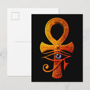 Egyptische Ankh Oog van Horus Oude Symbool Bescher Briefkaart