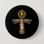 Egyptische Ankh Ronde Button 7,6 Cm (Voorkant)