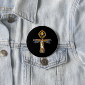 Egyptische Ankh Ronde Button 7,6 Cm (In situ)