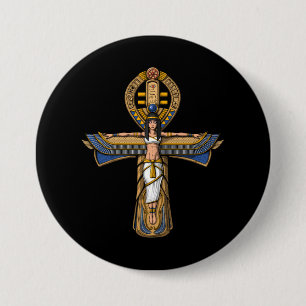 Egyptische Ankh Ronde Button 7,6 Cm