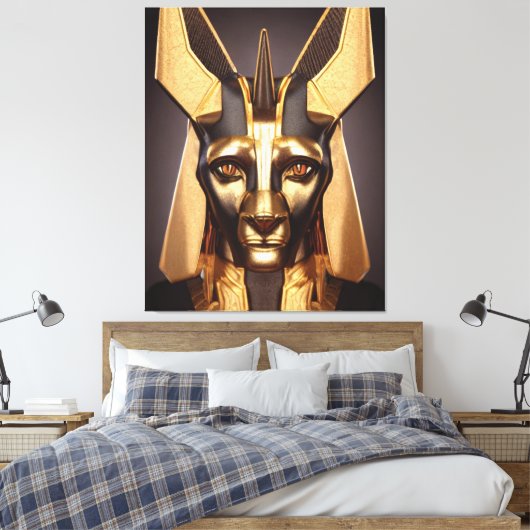 Egyptische Anubis Canvas Print Canvas (Insitu (Slaapkamer))