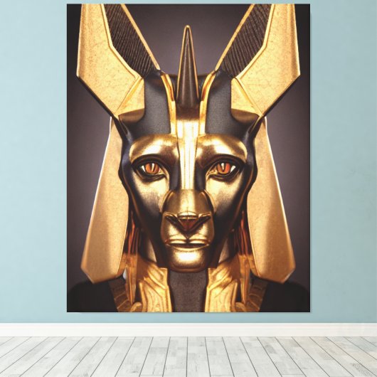 Egyptische Anubis Canvas Print Canvas (Insitu (Houten vloer))