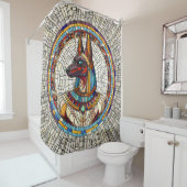 Egyptische Anubis - Mozaïek kunst Douchegordijn (In situ)