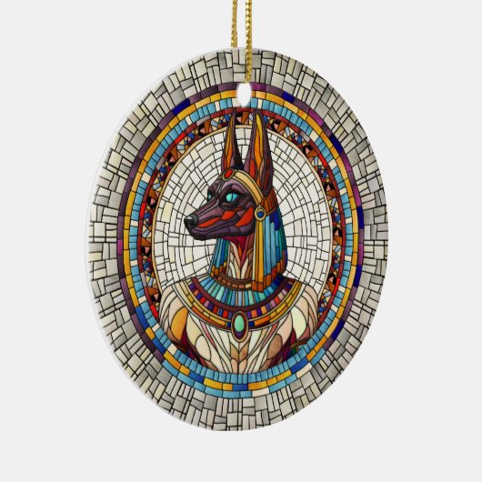 Egyptische Anubis - Mozaïek kunst Keramisch Ornament (Rechts)