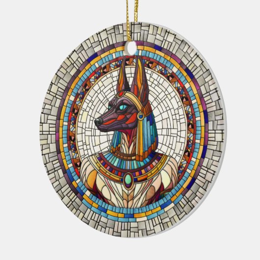 Egyptische Anubis - Mozaïek kunst Keramisch Ornament (Links)