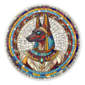 Egyptische Anubis - Mozaïek kunst Keramische Knop (Voorkant)
