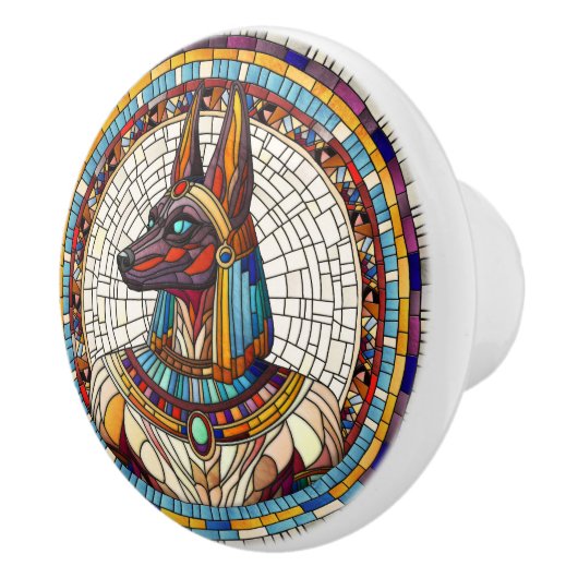 Egyptische Anubis - Mozaïek kunst Keramische Knop (Rechts)