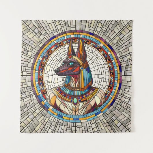 Egyptische Anubis - Mozaïek kunst Wandkleed (Voorkant)