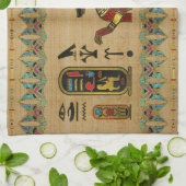 Egyptische Anubis Ornament op papyrus Theedoek (Gevouwen)