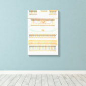 Egyptische architectuur met gekleurde lijnkunst Canvas Afdruk (Insitu (Houten vloer))