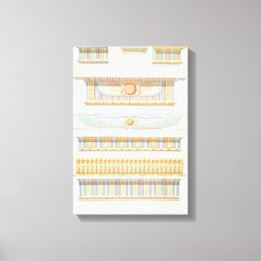 Egyptische architectuur met gekleurde lijnkunst Canvas Afdruk (Voorkant)