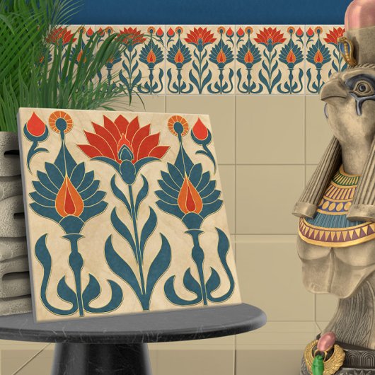 Egyptische Art Deco grens Tegeltje
