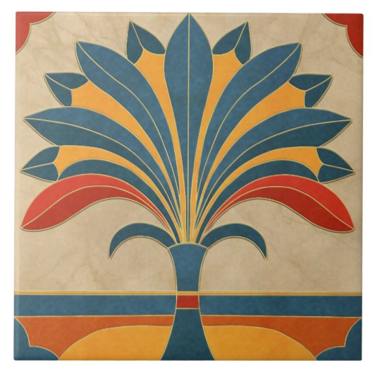 Egyptische Art Deco grens Tegeltje (Voorkant)