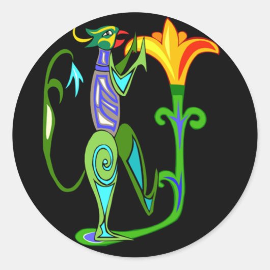 Egyptische Art Deco met een Lotus Flower Sticker (Voorkant)