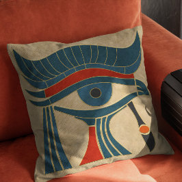 Egyptische Art Deco Oog van Horus Kussen