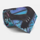 Egyptische bastaard zwarte kat stropdas (Opgerold)