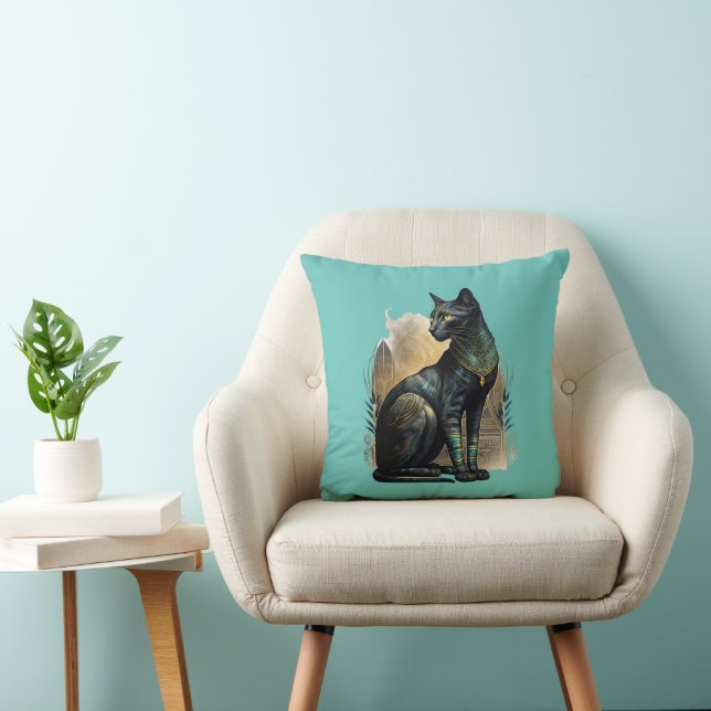 Egyptische Bastet Kat Godin van Bescherming Kussen (Stoel)