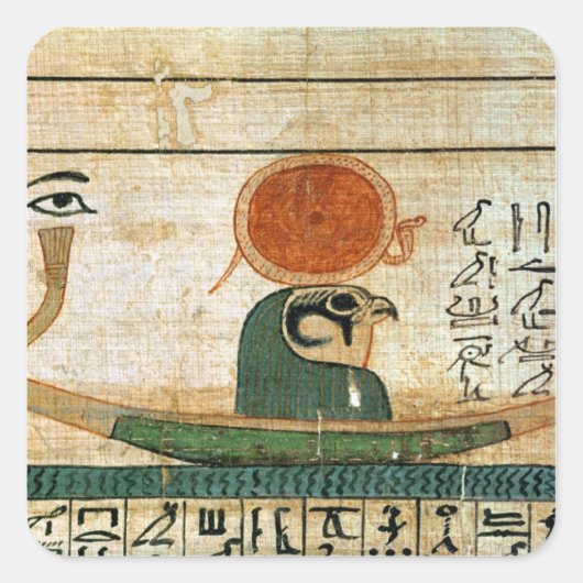 Egyptische begrafenis papyrus vierkante sticker (Voorkant)