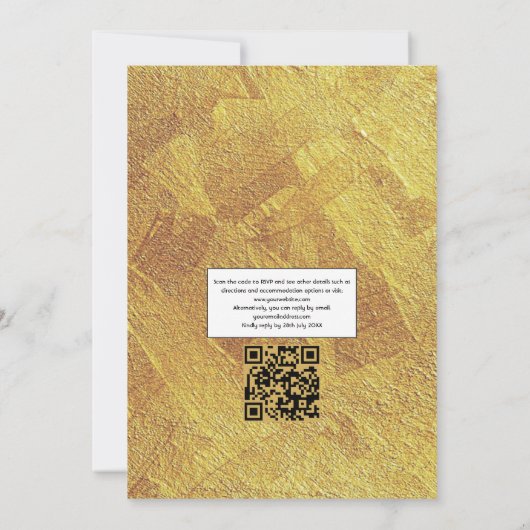 Egyptische bekende QR-code RSVP Weddenschap Kaart (Achterkant)