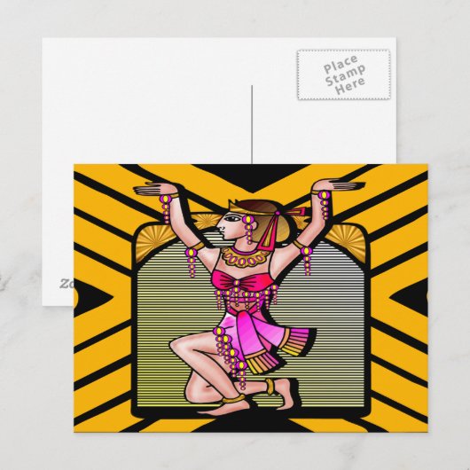 Egyptische Belly Dancer Briefkaart (Voorkant / Achterkant)