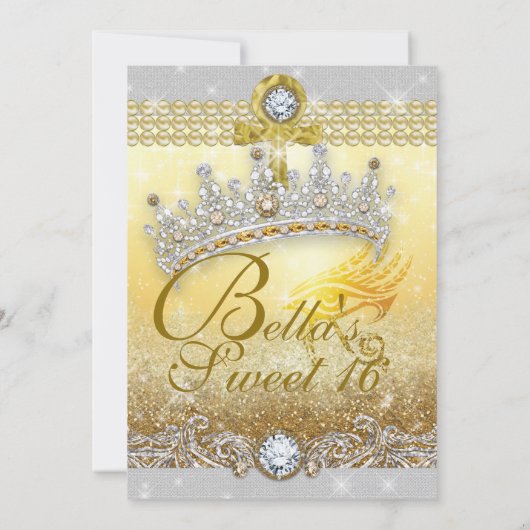 Egyptische Bling Sweet 16 Quince uitnodigingen (Achterkant)