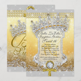 Egyptische Bling Sweet 16 Quince uitnodigingen