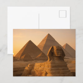 Egyptische Briefkaart Sfinx piramides Golden Hour
