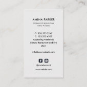 EGYPTISCHE BUIKDANSERES WATERVERF SILVER VISITEKAARTJE (Achterkant)