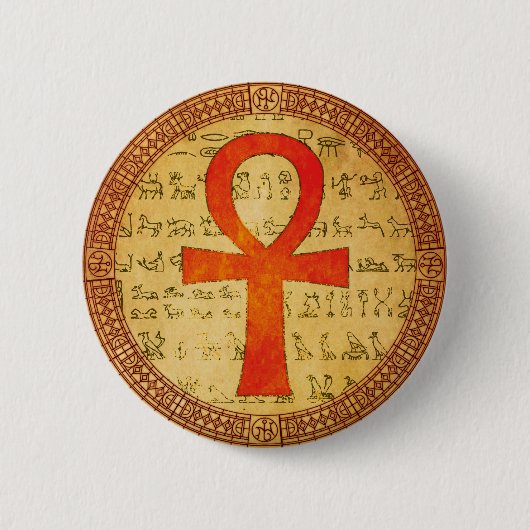 Egyptische Button - Ankh Cross (Voorkant)
