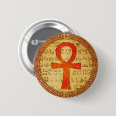 Egyptische Button - Ankh Cross (Voorkant /achterkant)