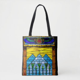 Egyptische Canvas tas in Tiffany-stijl, Pyramid