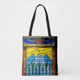 Egyptische Canvas tas in Tiffany-stijl, Pyramid