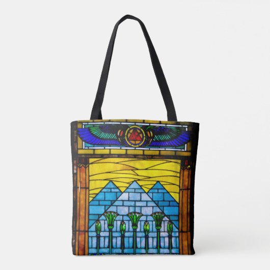 Egyptische Canvas tas in Tiffany-stijl, Pyramid (Achterkant)