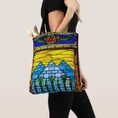 Egyptische Canvas tas in Tiffany-stijl, Pyramid (Dichtbij)
