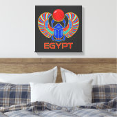 Egyptische carab met het woord Egypte Canvas Afdruk (Insitu (Slaapkamer))