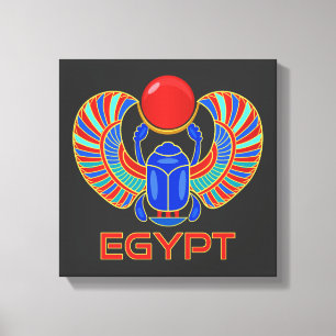 Egyptische carab met het woord Egypte Canvas Afdruk
