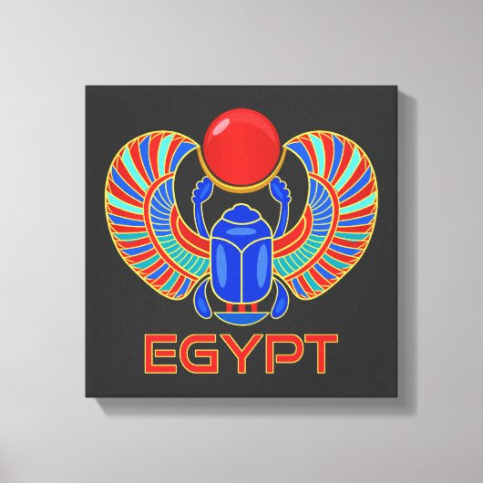 Egyptische carab met het woord Egypte Canvas Afdruk (Voorkant)