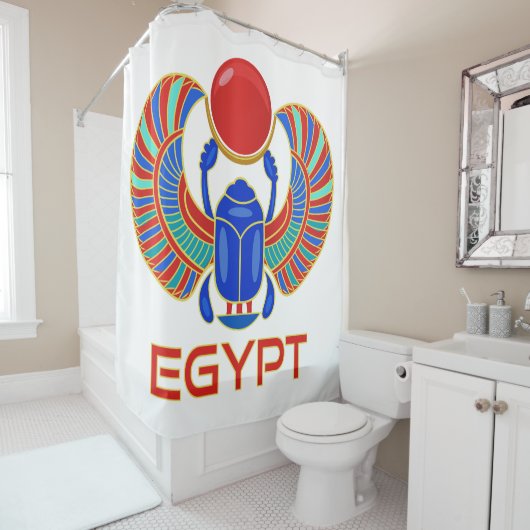 Egyptische carab met het woord Egypte Douchegordijn (In situ)