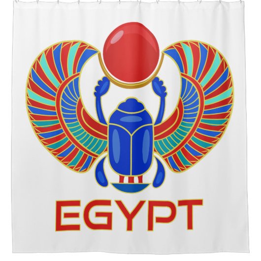 Egyptische carab met het woord Egypte Douchegordijn (Voorkant)