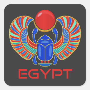 Egyptische carab met het woord Egypte Vierkante Sticker