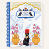 Egyptische Cat Basha met Pharonic Spiral Notitiebo Notitieboek (Voorkant)