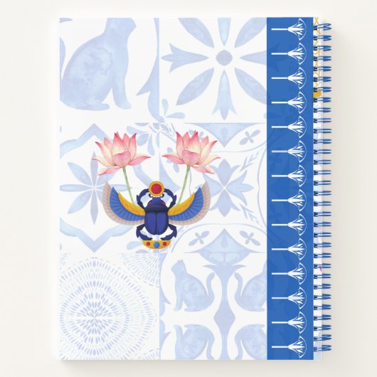 Egyptische Cat Basha met Pharonic Spiral Notitiebo Notitieboek (Achterkant)