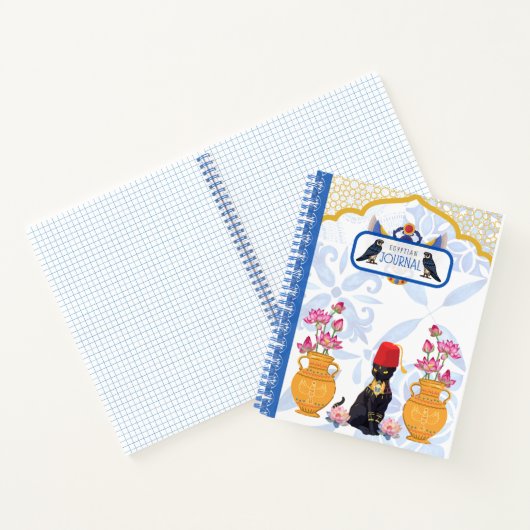 Egyptische Cat Basha met Pharonic Spiral Notitiebo Notitieboek (Binnen)