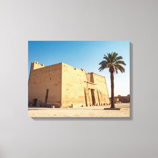Egyptische Citadel met Palmen Canvas Afdruk (Voorkant)