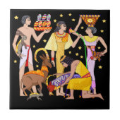 Egyptische Design Ceramic Tile Tegeltje (Voorkant)