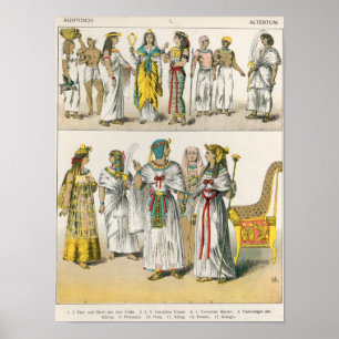 Egyptische Dress uit 'Trachten der Voelker' Poster