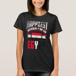 Egyptische Egypte Egyptische Vlag Gelukkigst Als I T-shirt