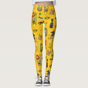 Egyptische elementen, Anubis, piramides patroon. Leggings