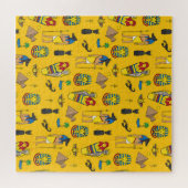 Egyptische elementen, Anubis, piramides patroon. Legpuzzel (Horizontaal)