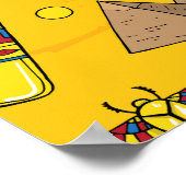 Egyptische elementen, Anubis, piramides patroon. Poster (Hoek)